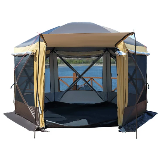 Gazebo estivo regolabile e traspirante, tenda pieghevole in rete su quattro lati