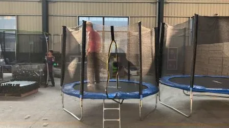 Trampolino elastico da casa per bambini e adulti con rete di sicurezza, tappetino da salto e imbottitura a molla, trampolino da palestra per salto