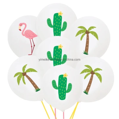 Decorazione per feste di carnevale messicano, cactus, albero di cocco, palloncino in lattice spesso 2,8 g