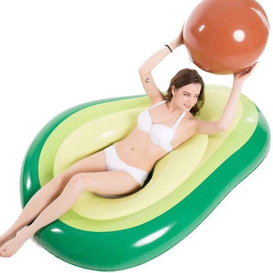 Piscina gigante galleggiante con palla gonfiabile piscina galleggiante avocado design acqua grande gonfiabile spiaggia estiva galleggiante giocattoli per feste lounge zattera Bl20142