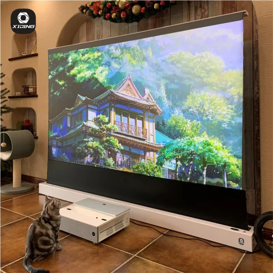 Xijing U1 92 pollici Floor Riser Ust Schermo cinematografico portatile 16:9 4K HD Schermo per proiettore grandangolare per Home Theater Ufficio all'aperto